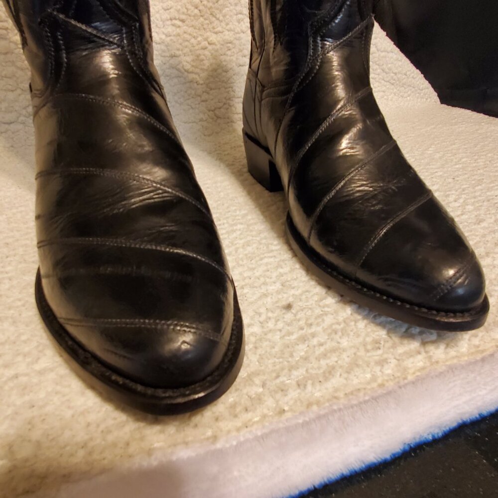 Genuine EEL Dan Post Boots EUC 9 EW - Picture 4 of 14